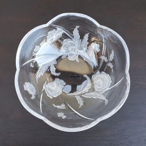 NWT 11" Savoir Vivre Japan Floral Glass Bowl